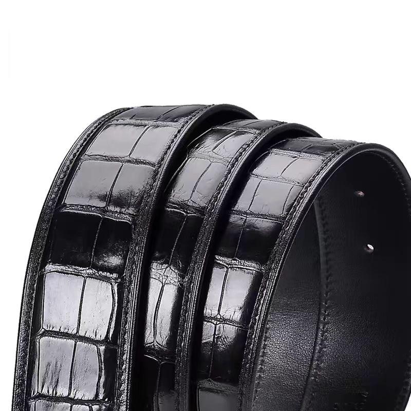 Alligator Leather Belt Does Not Take The Lead, Smooth Buckle Belt Body Does Not Buckle, Headless Men'S Belt Strip, High-End Leather