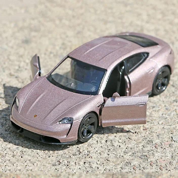 1/36 Alloy Diecast Porsche Taycan Sport Car Model Toy Doors Opend Pull Back Vehicle Model Car for Boys Gifts Collection