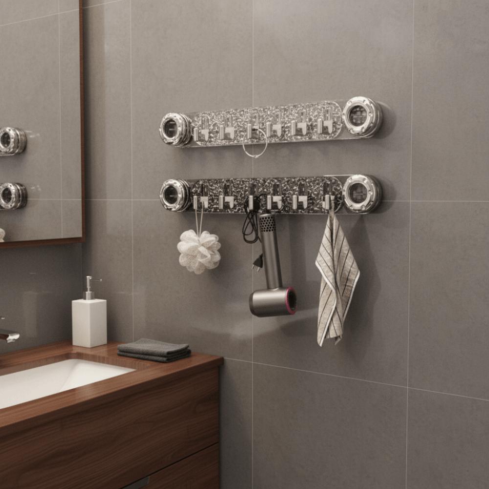 Punch Free Suction Cup Hooks Waterproof Shower Towel Holder Multifunctional Coat Hanger  for Home