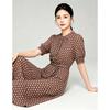 Round Neck Waist Cinched Long Dress
