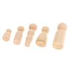 5Pcs Wooden Peg Dolls Family DIY Crafts Cake Topper Kid's Printed Decoration