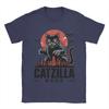 Unisex Womens Catzilla T Shirts Japanese Style Cotton Clothes Amazing Short Sleeve Round Collar Tees Gift Idea TShirt