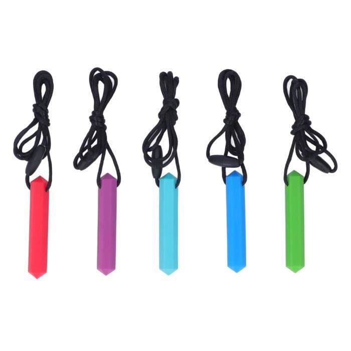 Shipenophy Lot 5 Colliers Mordillons Cristal Silicone Bébé Dentition Aide Therapie Orale