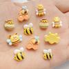 20Pcs Cute Mini cartoon bee and honey jar Nail Art Resin Designer Charms DIY Craft For Nail 3D Decorations Jewelry