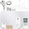 Set aus Infrarot-Heizpaneel CRONOS Carbon P800 Weiß + Thermostat mit Fernbedienung + Deckenmontageset