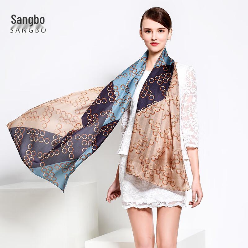 SANGBO Mulberry Silk Herringbone Scarf