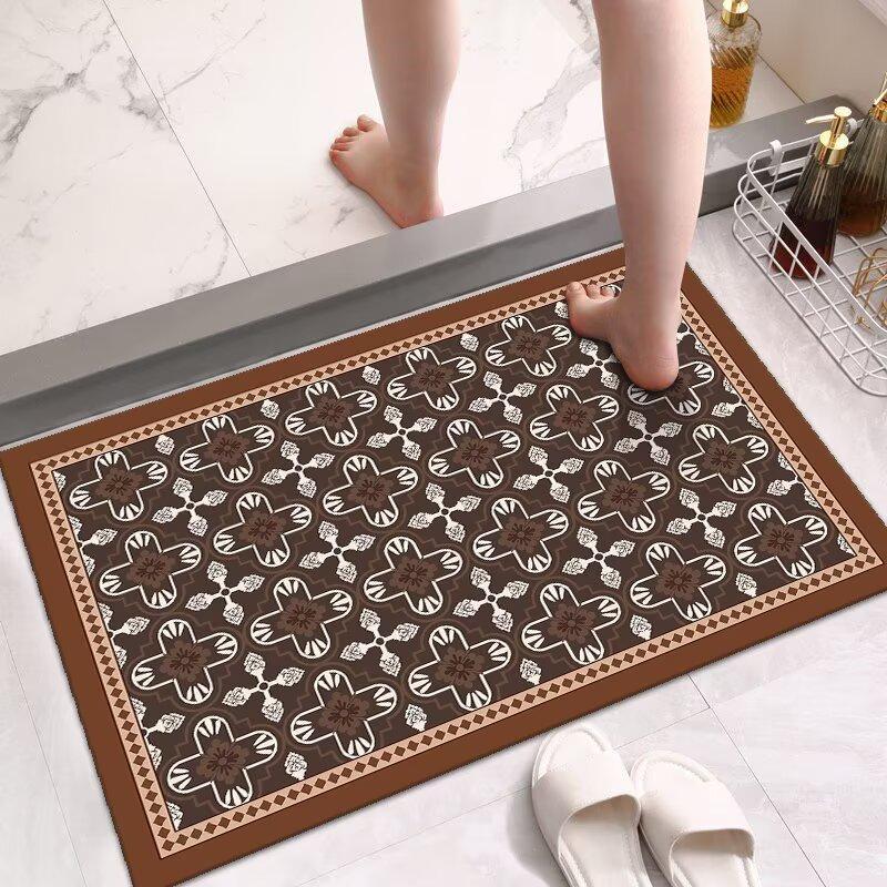 Diatom Mud Bathroom Floor Mat, Toilet Door Absorbent Mat Non-slip Quick-drying Household Toilet Foot Mat Carpet Bathroom