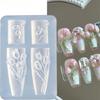 Clear Nail Art Silicone Mold Featuring 3D Tulips Floral Relief Design For Manicure Crafting