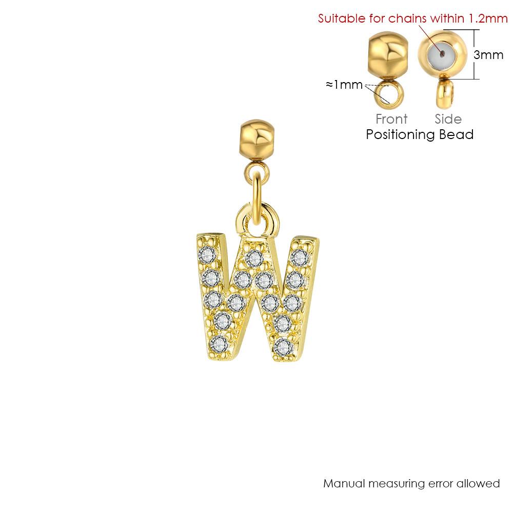 Trendy Letter Cubic Zircon Pendant For Women Positioning Charm Bracelet Necklace DIY Making Jewelry Accessories