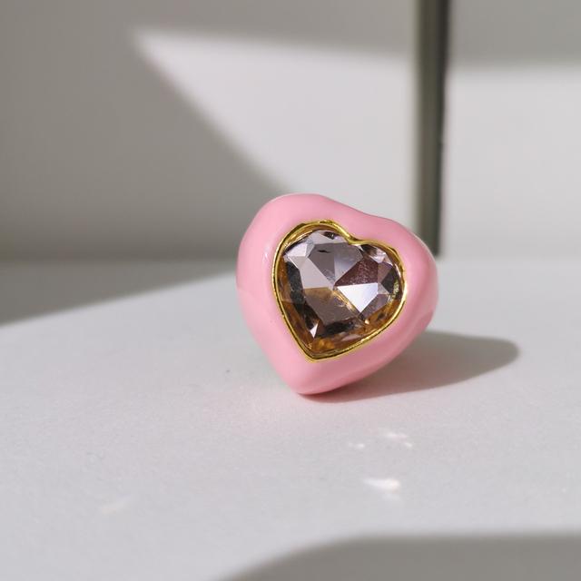 Colorful Glitter Enamel Flower Rings Y2K Fashion Floral Big Chunky Cocktail Ring for Women Girls Party Jewelry Ins Trendy New