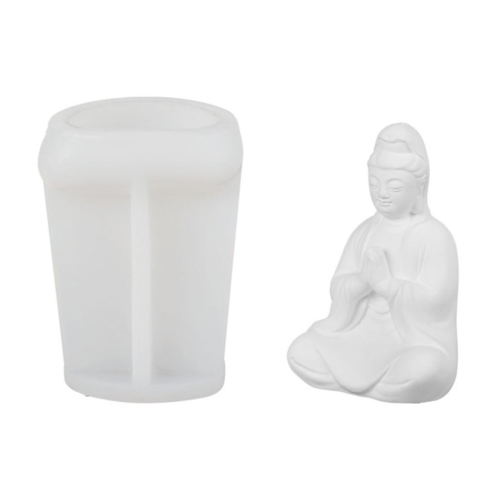 Guanyin Candle Silicone Mould Non-Stick Soap Plaster Craft DIY Home Decorations Resin Molds Tool for Aromatherapy