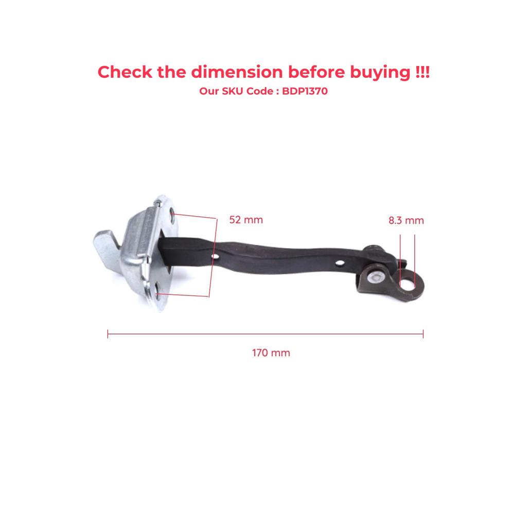 BDP1370-1 2 Pieces Rear Door Stop Check Assy Limiter Strap for Toyota Yaris Vitz MK3 P13 2010-2014 Vios P15 Verso S P12 Pre-Facelift 6863052120