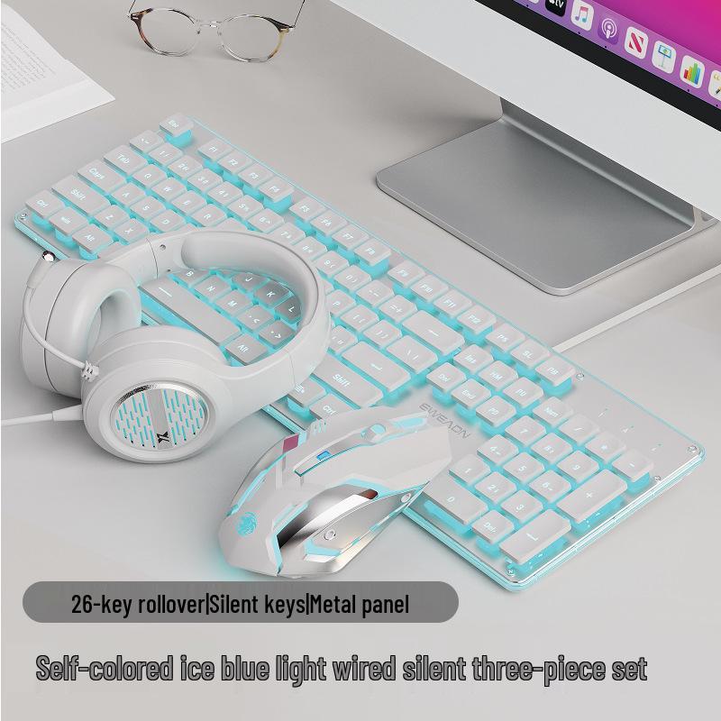 X7 Silent Pink Wireless Keyboard & Mouse Set for Women - Stylish Office Accessory