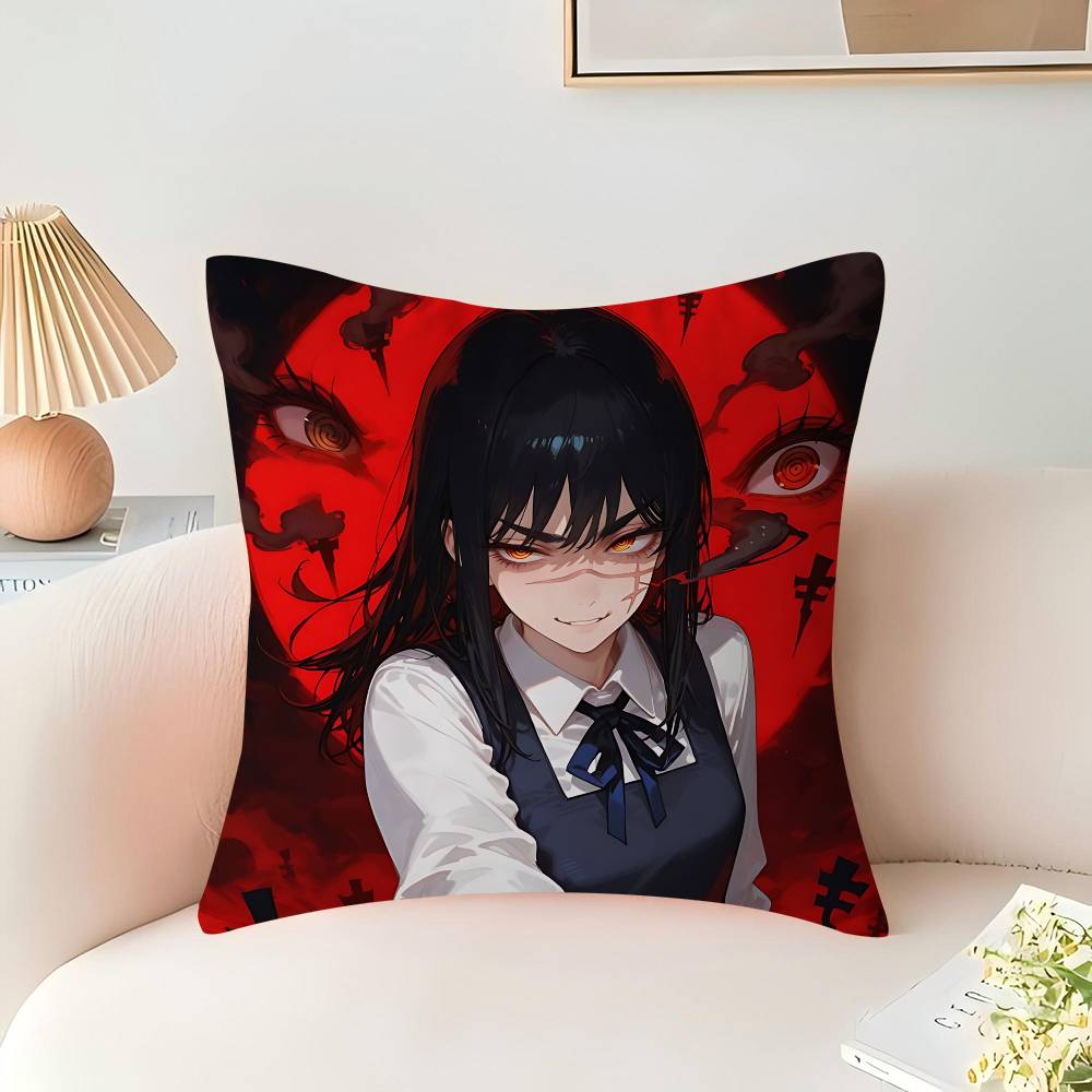 Chainsaw-Man Mitaka Asa Pillow Anime Pillow Sofa Bed Head Pillow Cover Cushion Cover 45x45 cm Fashion