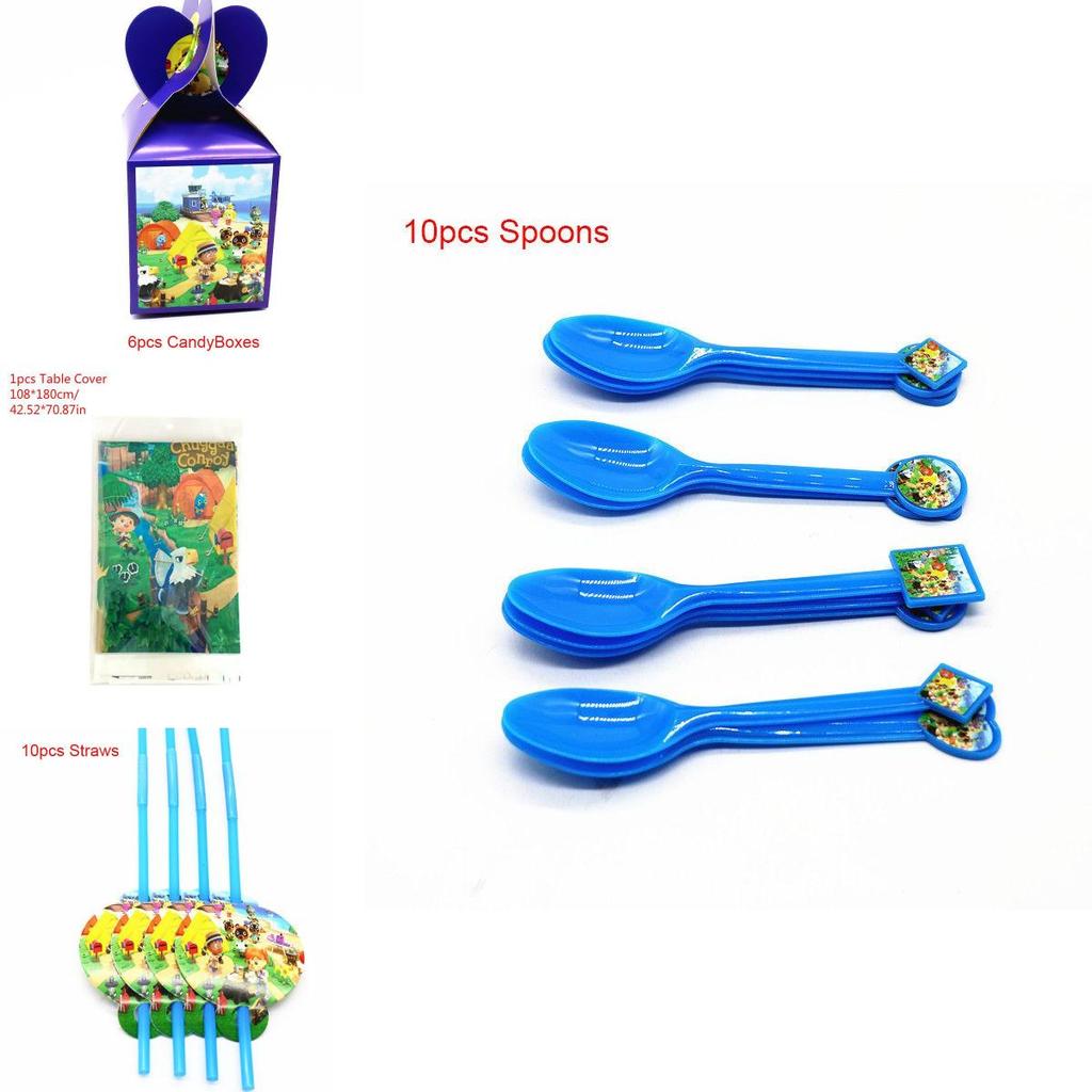 Entzückende Animal Crossing Partyartikel für Kinder Verbessern Sie die Geburtstagsatmosphäre mit Tellern und Tischdecke
