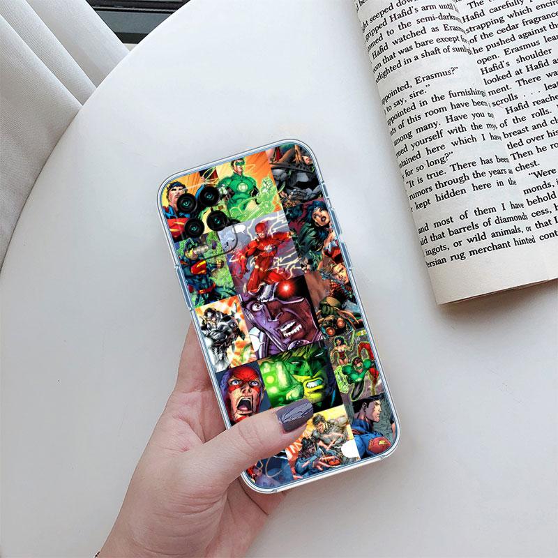 Transparente Handyhülle im Justice League-Design für Motorola Moto Edge 20, 30, 40, 50, S30, Fusion, Ultra Pro, Neo Lite
