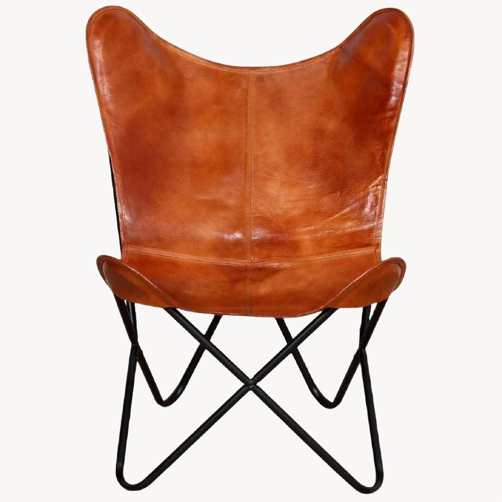 Handmade Vintage Leather Butterfly Chair Relax Arm Chair Leather Chair