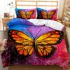 Butterfly Duvet Cover King/Queen Size,Beautiful Blue Shiny Butterflies Print Soft Bedding Set for Kids Teens Girls,2 Pillowcases