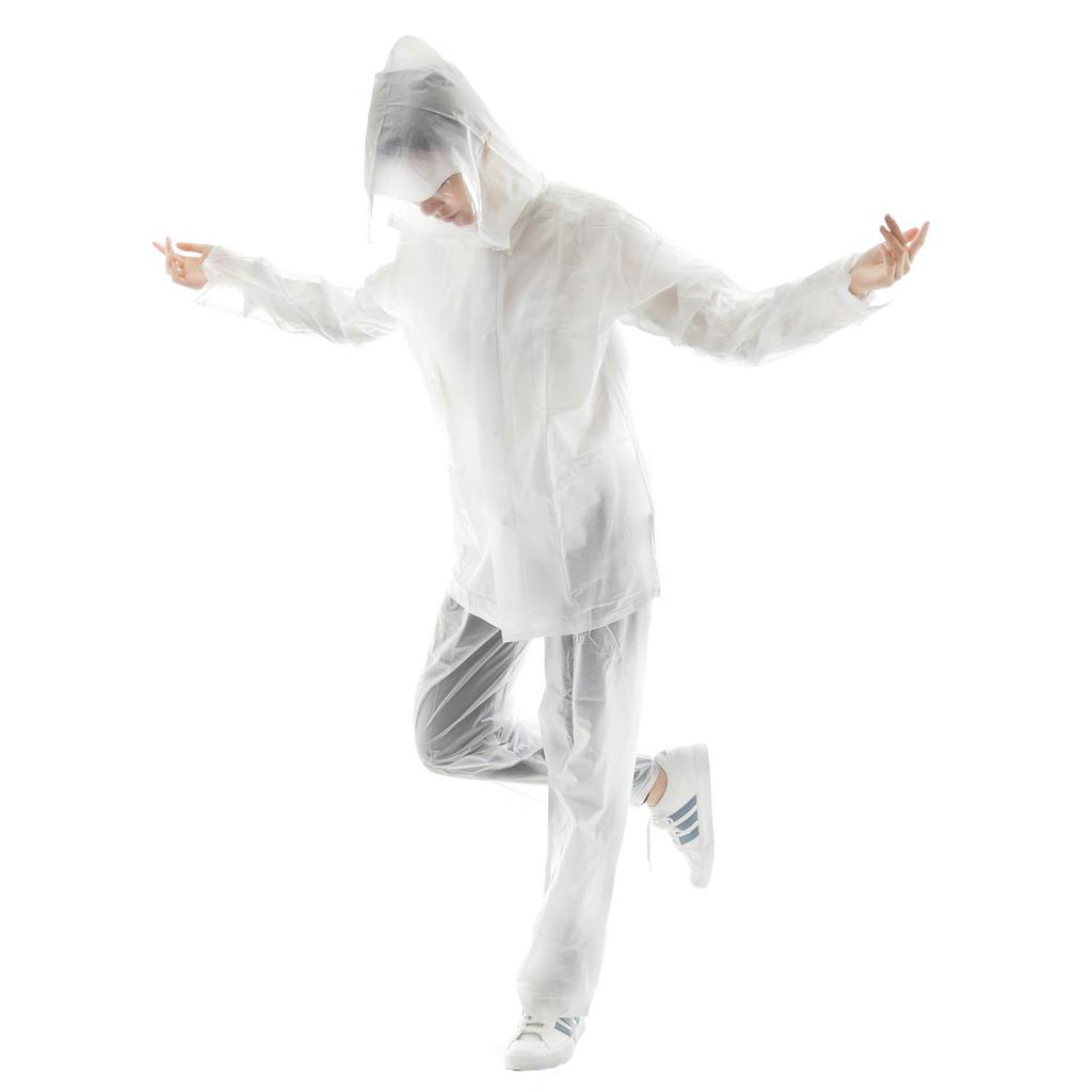 EcoRide World Raincoat, Top and Bottoms, for Men and Women, Rainwear, Rain Suit, Cycling, Motorcycle, and Mountaineering (Size L, Clear) rc_051-03