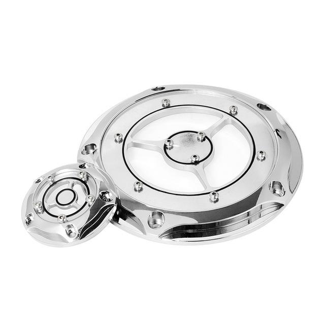 Compatible Clutch & Engine Side Cover for Harley Street Glide, Road King, Softail Heritage, Fat Boy, and Dyna.