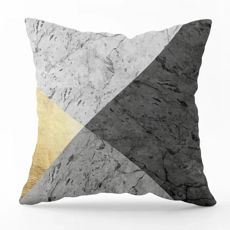 Nordic Minimalist Gray Geometric Printed Pattern Square Cushion Cover for Home Living Room Sofa Chair Decorative Pillowcase