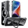 For iPhone 14 Case Compatible with MagSafe Hard PC Clear Phone Cover Ring Holder