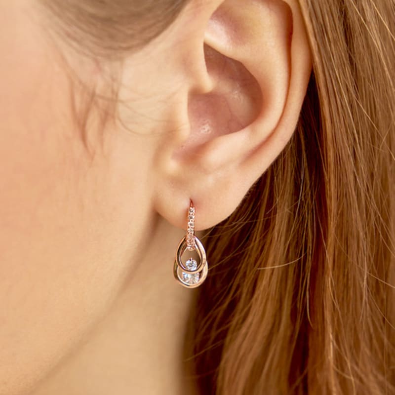 ELLE Schmuck 14K Wassertropfen One-Touch Ohrringe (Goldener Pin) ELGPEE408