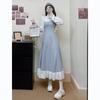 Strickkleid im Vintage-Stil mit Schleife und Zierelementen für lässige Frühlings- und Herbstkleidung