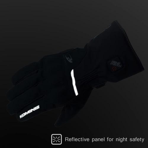 Komine EK-217 Protect Electric Heat Gloves for Motorcycles Black L