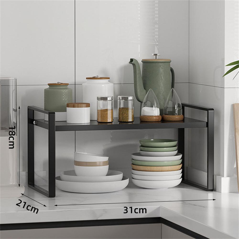 Küchenschrank-Organizer 18 cm Höhe Lagerregal für Töpfe Geschirr Gewürze Arbeitsplattenständer