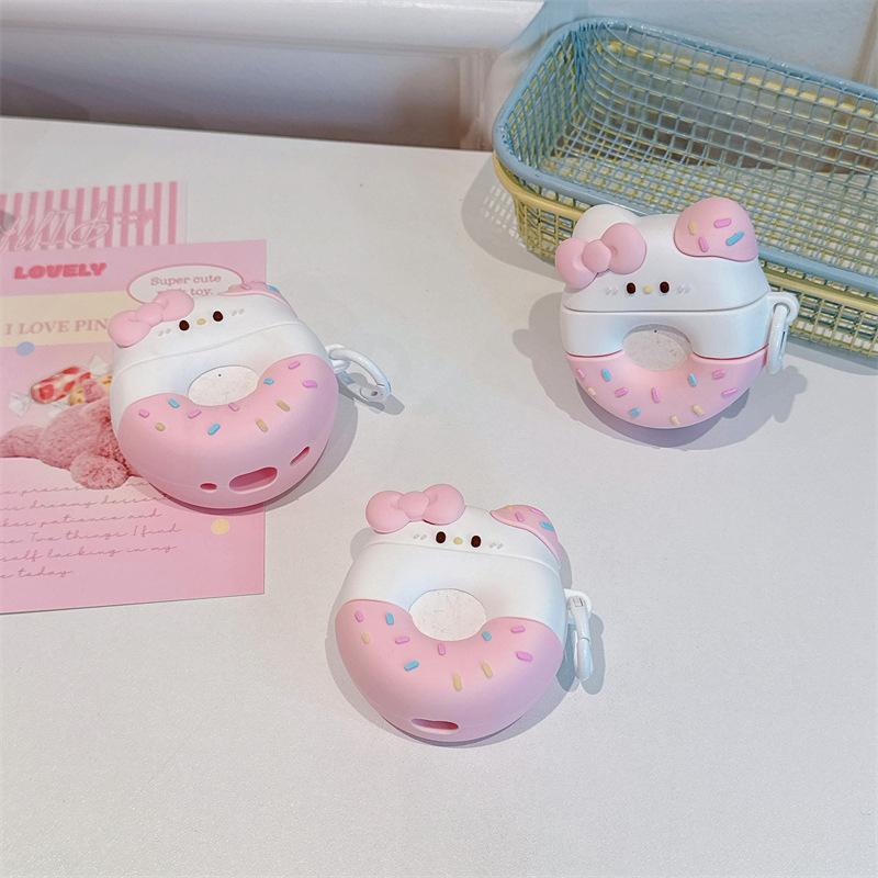 Bow Donut for Airpods 4th Generation Pro2 Apple Bluetooth Wireless Headset Cover 1/2/3 Generation Cute