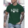 Black king letter graphic printing men's creative top casual short-sleeved round neck cottonT-shirt summer outdoor men's T-shirt