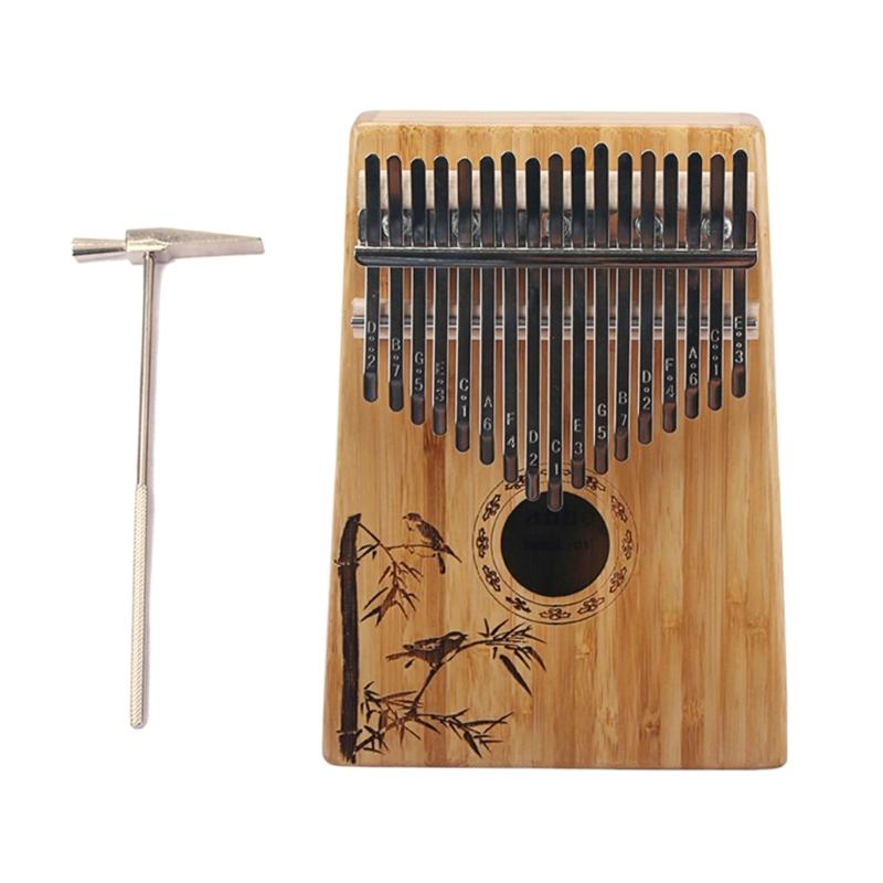 Kalimba 17 Keys Thumb Piano with Study Instruction & Tune Hammer Wood Finger Piano for Kids Adult Beginners Professional