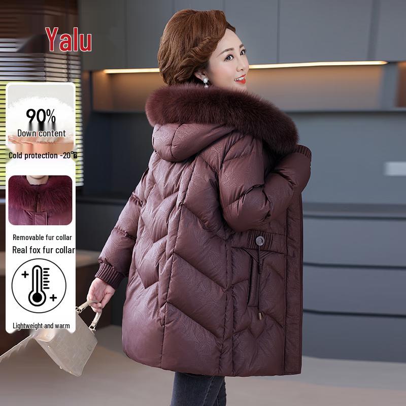 

Женская зимняя куртка Yaloo с воротником из лисьего меха и наполнителем из 90% утиного пуха 4XL