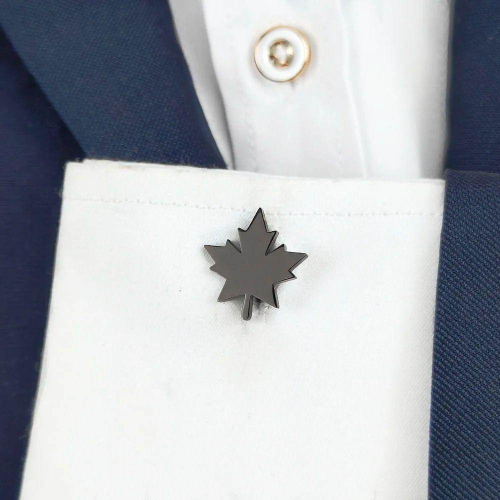 2Pcs Maple Leaf Cufflinks Business French Armband Shirt Sleeve Holder  for Women Men