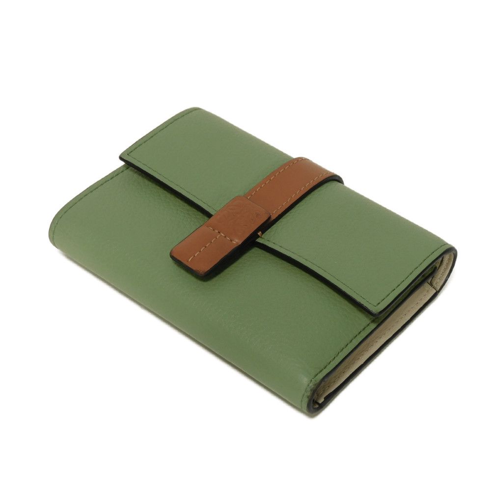 Used 12695 Vertical Wallet Small C660S86X01 6465 7942 Current Green Tan Brown Anagram Rosemary Unisex from Japan