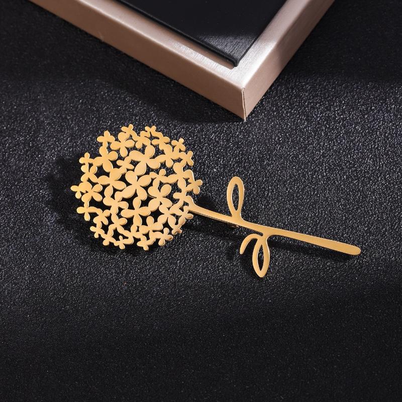 Trendige Edelstahl-Pusteblumen-Broschen für Damen Pflanzen-Anstecker Lässige Party-Accessoires Luxusgeschenke Freunde
