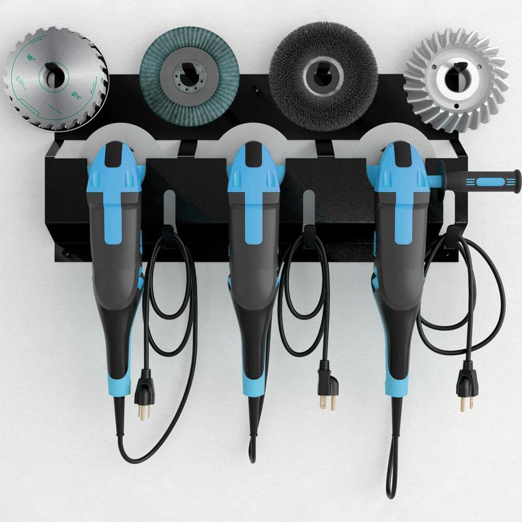 Angle Grinder Holder Wall Mount Steel Angle Grinder Stand Disc Grinder and Cable Storage Rack for Angle Grinder Cutters Polisher