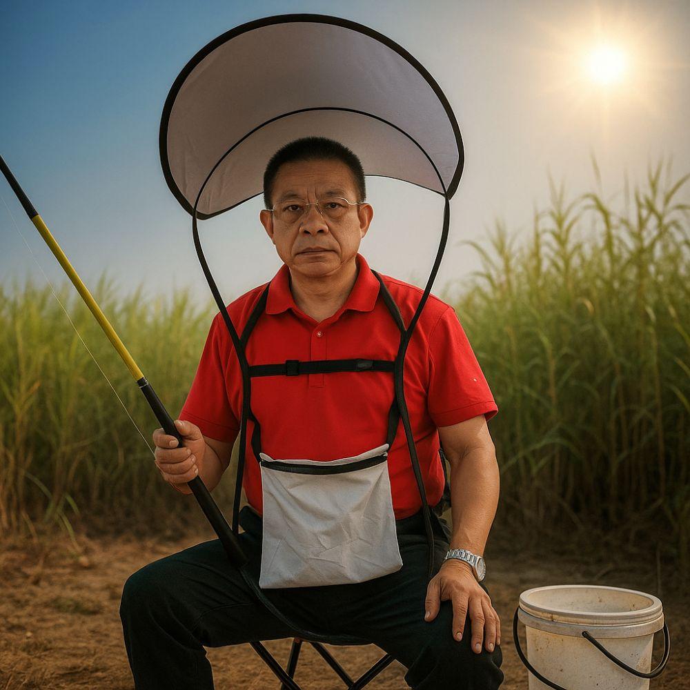 Foldable Fishing Umbrella Hat Sun Protection Backpack Sunshade Board  Outdoor