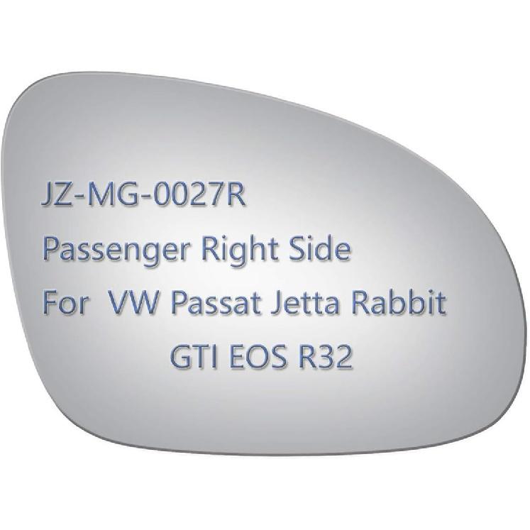 Side Mirror Glass fit for Volkswagen VW Passat Jetta Rabbit GTI Eos R32, Passenger Right Side RH Replacement Rearview Convex Glass, Non Heated