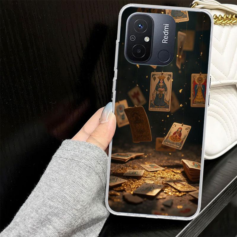 Witch Tarot Card Case for Xiaomi Redmi 14C 13C 13 12C 12 10C 10 10A Phone Cover 9C 9 9A 9T 8 8A 7 7A 6 6A K70 K40 K20 Pro
