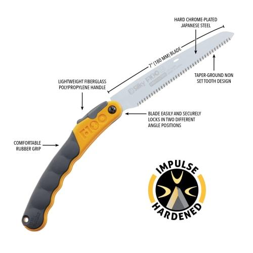 Silky F180 Pruning Saw, Fine Tooth, 180mm, 141-18