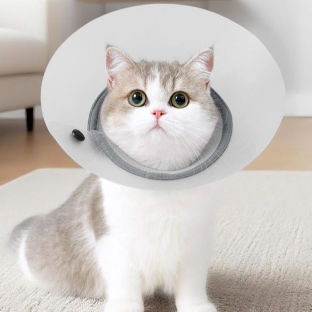 Breathable Pet Protective Collar Adjustable Transparent Anti-Bite Collar Bite Resistant Anti-Scratch Recovery Cone Collar