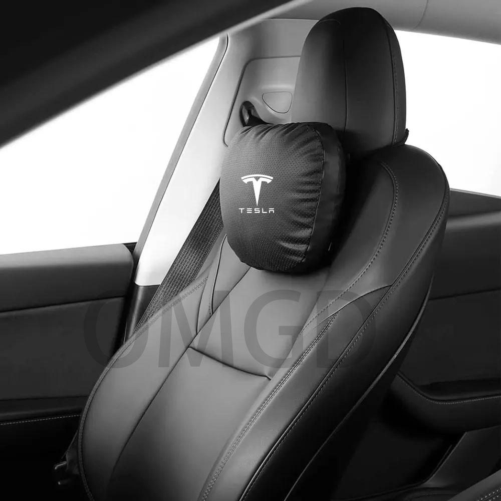 For Tesla Model Y 2020-2025 Suede Headrest Neck Pillow Model 3 2016-2025 Highland  Car Neck Pillow for Traveling Model Y 3
