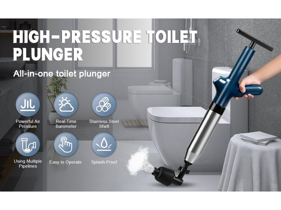 Cross-Border High-Pressure One-Shot Drain Unclogger for Household Toilets and Floors