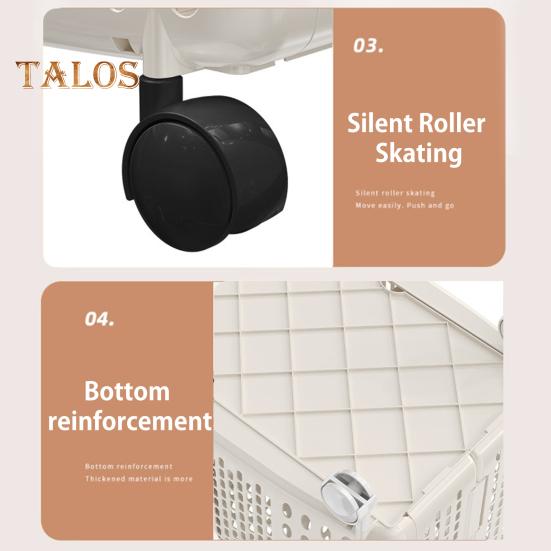 Koš na prádlo s kolečky, velkokapacitní skládací design, úložný koš na kolečka s rukojetí