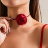 Temperament Retro Fabrics Stereo Flower Flannel Camellia Winding Chokers Necklace for Women Collar Jewelry Accessories Gifts