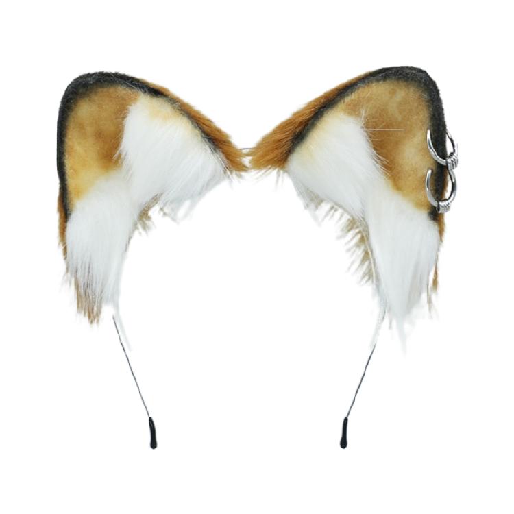 Girls Dog Animal Ears Furry Cosplay Headwear Handmade Halloween Hair Props