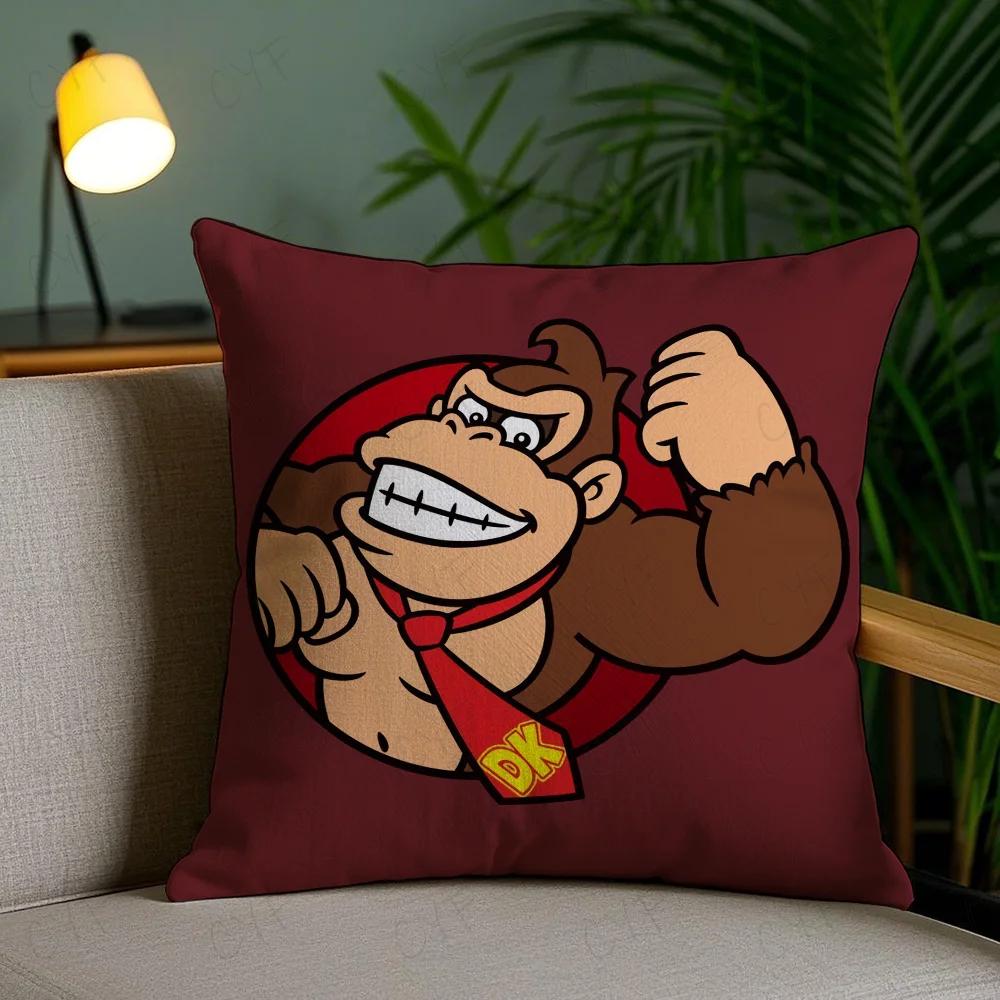 Super Cute Style M-MarioS Pillow Case Anti-dustmite Pillowcase Invisible Zipper Silky Short Plush Sofa Cushion Cover