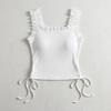 Women'S Spring/Summer Vest With Straps Stylish Lace Trim Versatile Short Top For Women